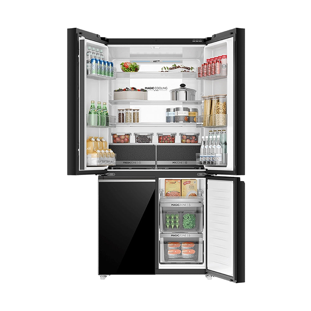 Haier 630L Black Glass 4-door Convertible Refrigerator,HRB-700KGU1