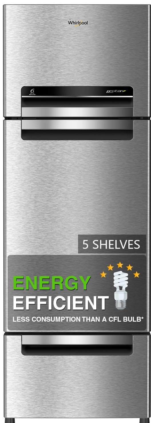 Whirlpool 300L Triple-Door Refrigerator, 6th Sense Active Fresh (FP 343D PROTTON ROY ALPHA STEEL (N) - 20817)