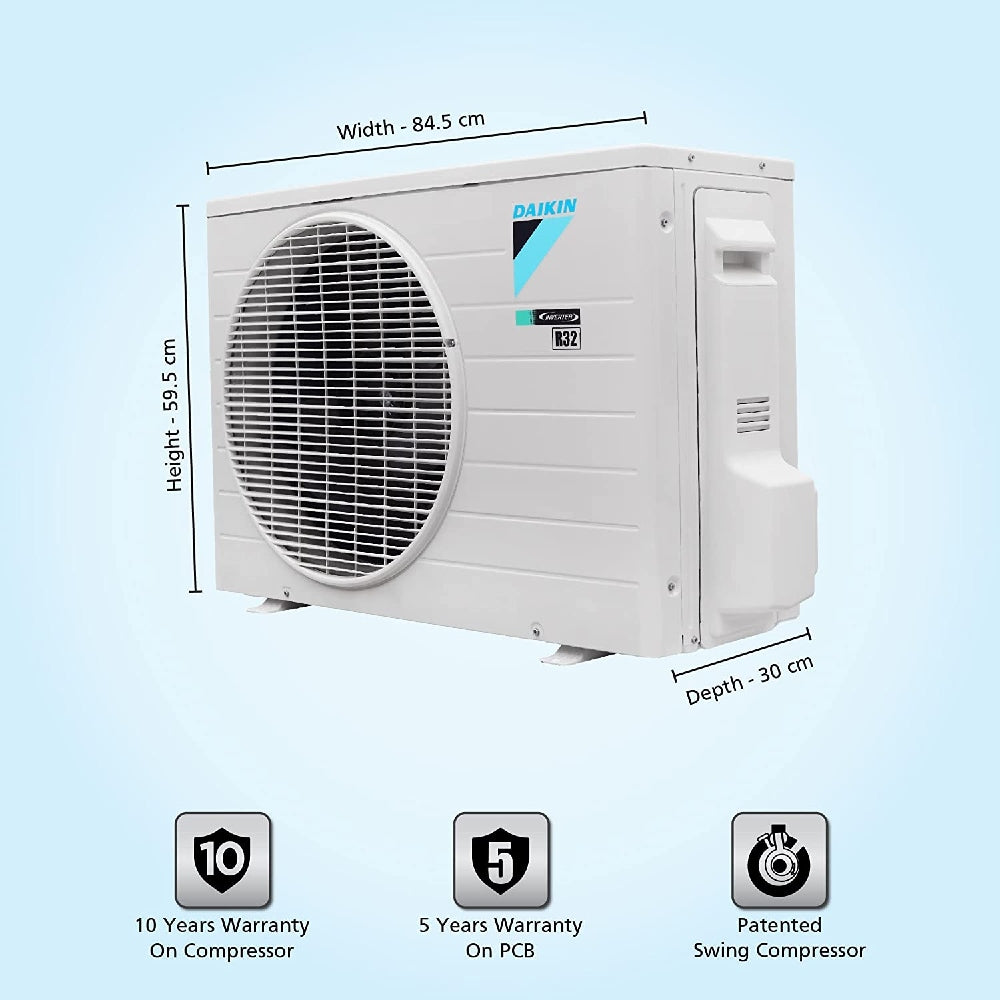 Daikin 1.5 Ton 5 Star Split Inverter AC - White  Copper Condenser FTKM50UV16VA-IND)