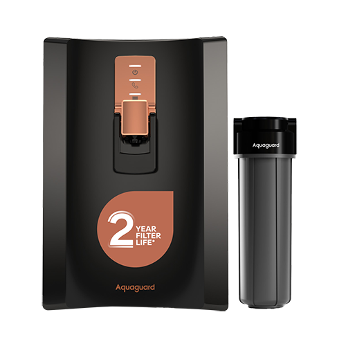 Aquaguard Enrich Superio UV+UF+SS 2X Water Purifier | Stainless Steel Tank, Active Copper, Black