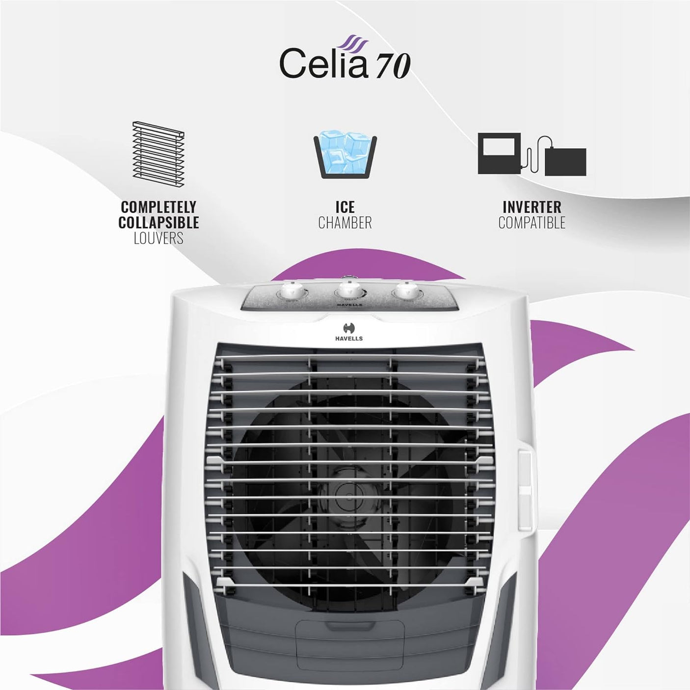 Havells Celia Desert Air Cooler: 70 Litres. Superior cooling performance.