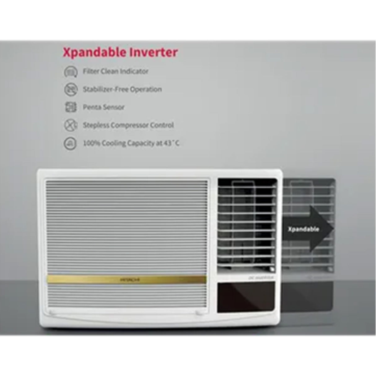Air Conditioner: HITACHI Shizuka 1.5 Ton - Efficient 5 Star Inverter Window AC