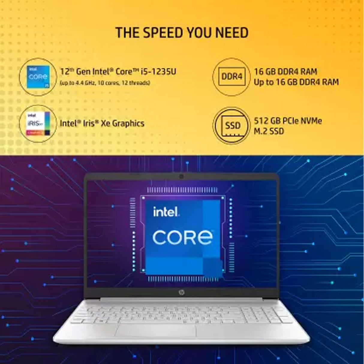 Best Laptop: HP 15s - i5-1235U, 16GB RAM, 512GB SSD, Iris Xe, Win 11, 15.6" FHD, Silver