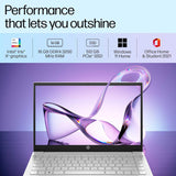 HP Pavilion 14, 12th Gen Intel Core i5-1235U, 14-inch (35.6 cm), FHD, 16GB DDR4, 512GB SSD, Intel Iris Xe Graphics, FPR, 720p HD Camera, Backlit KB (Win 11, MSO 2021, Silver, 1.41 kg), dv2014TU