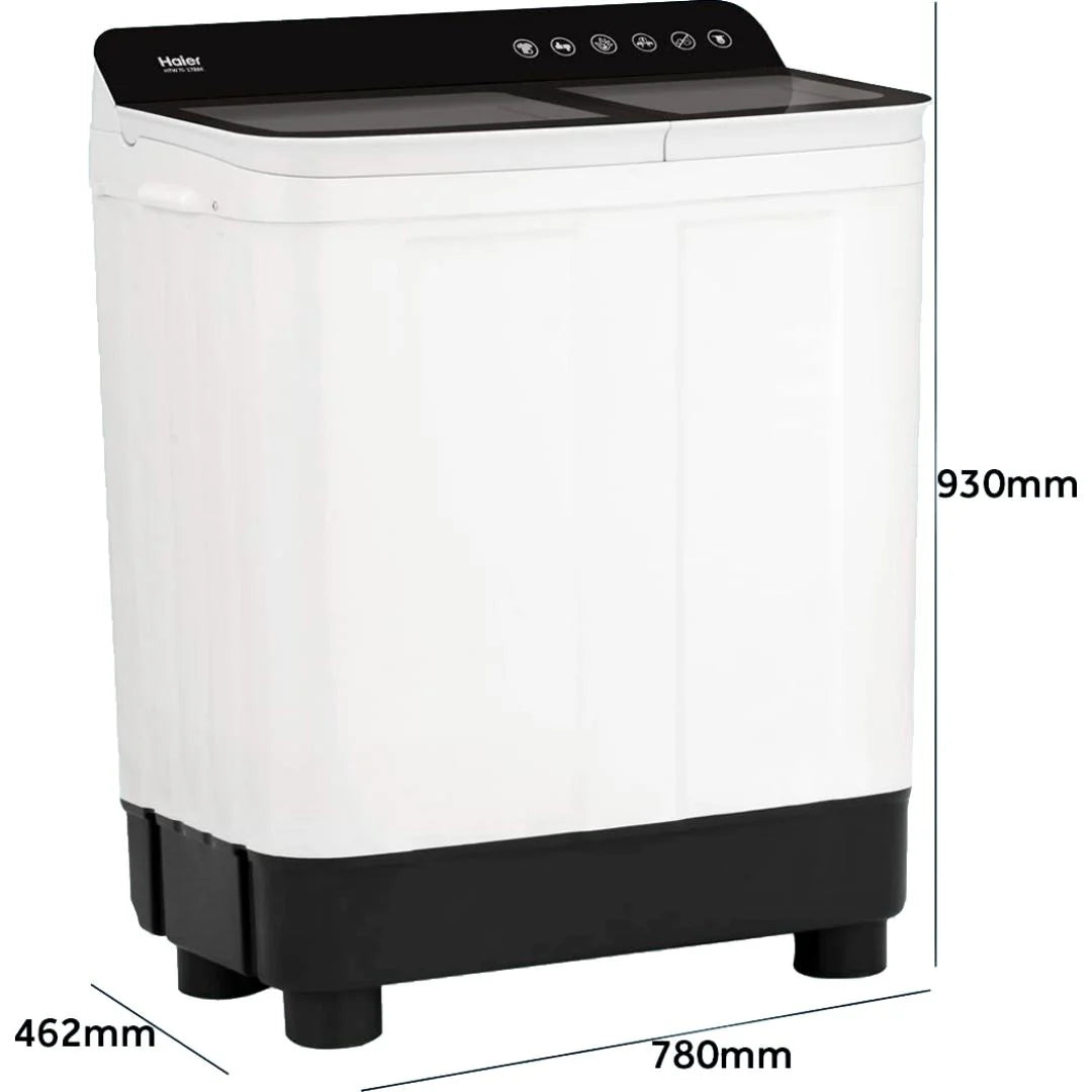Haier 7.5 Kg 5 Star Anti Baterial ,Magic Filter, Rat Mesh, Semi Automatic Top Loading Washing Machine (2024 Model, Black Grey) HTW75-178BBK