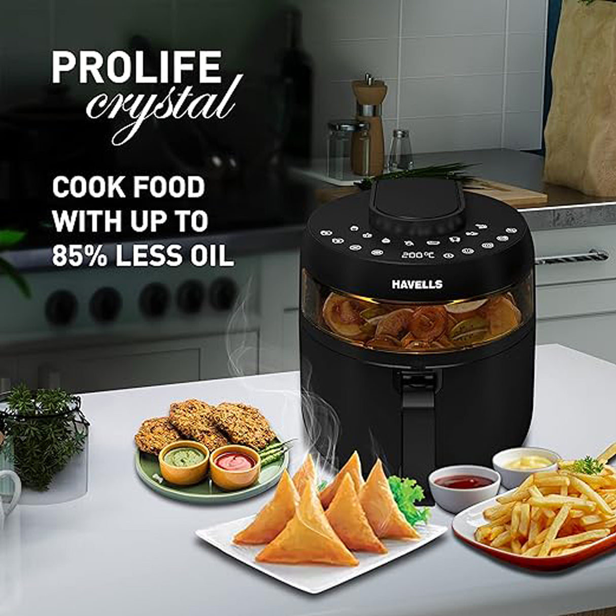 Havells 48L OTG - Black, a culinary marvel, compact yet powerful with rotisserie and 1800W.
