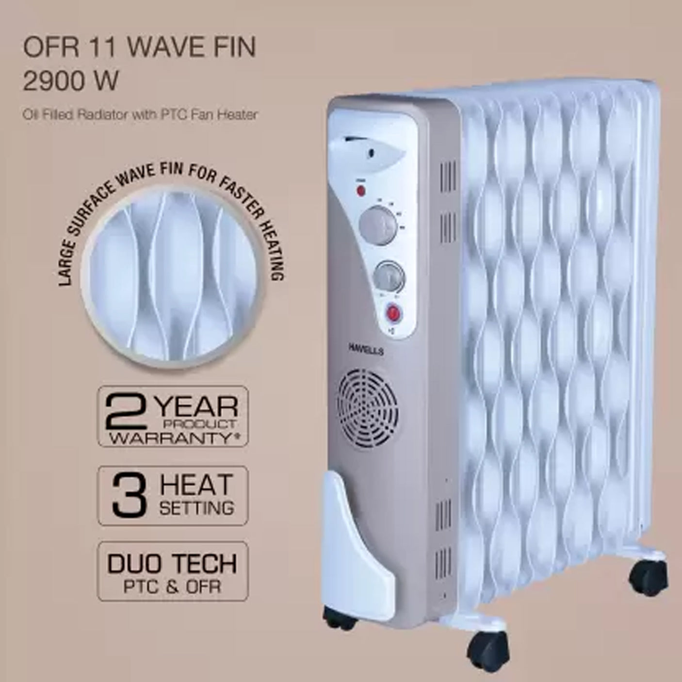 Fan Heater: Havells OFR 11 Wave Fin Oil Filled Room Heater