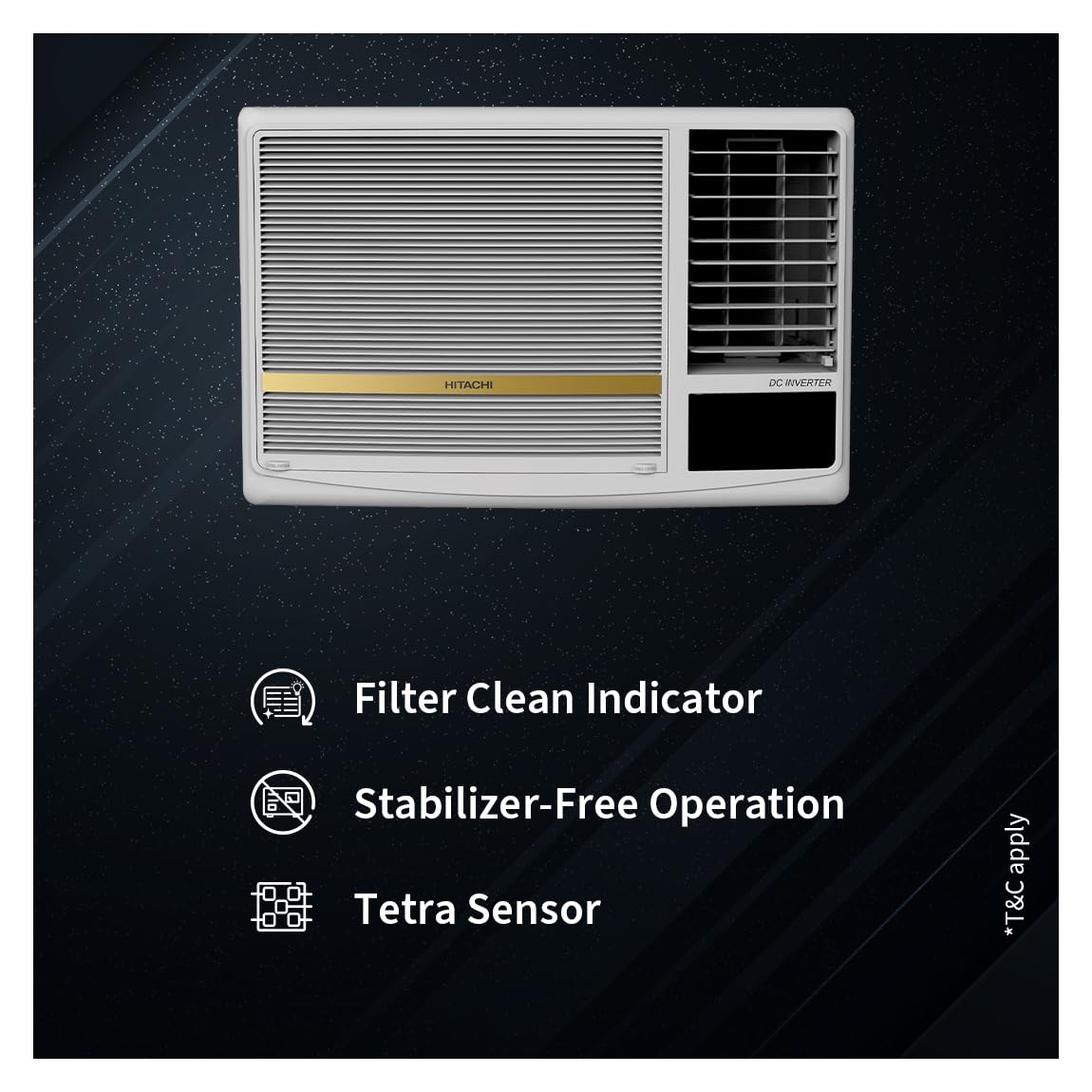 HITACHI Shizuka 1.5 Ton 5 Star Inverter Window AC (RAW518HGEOZ1