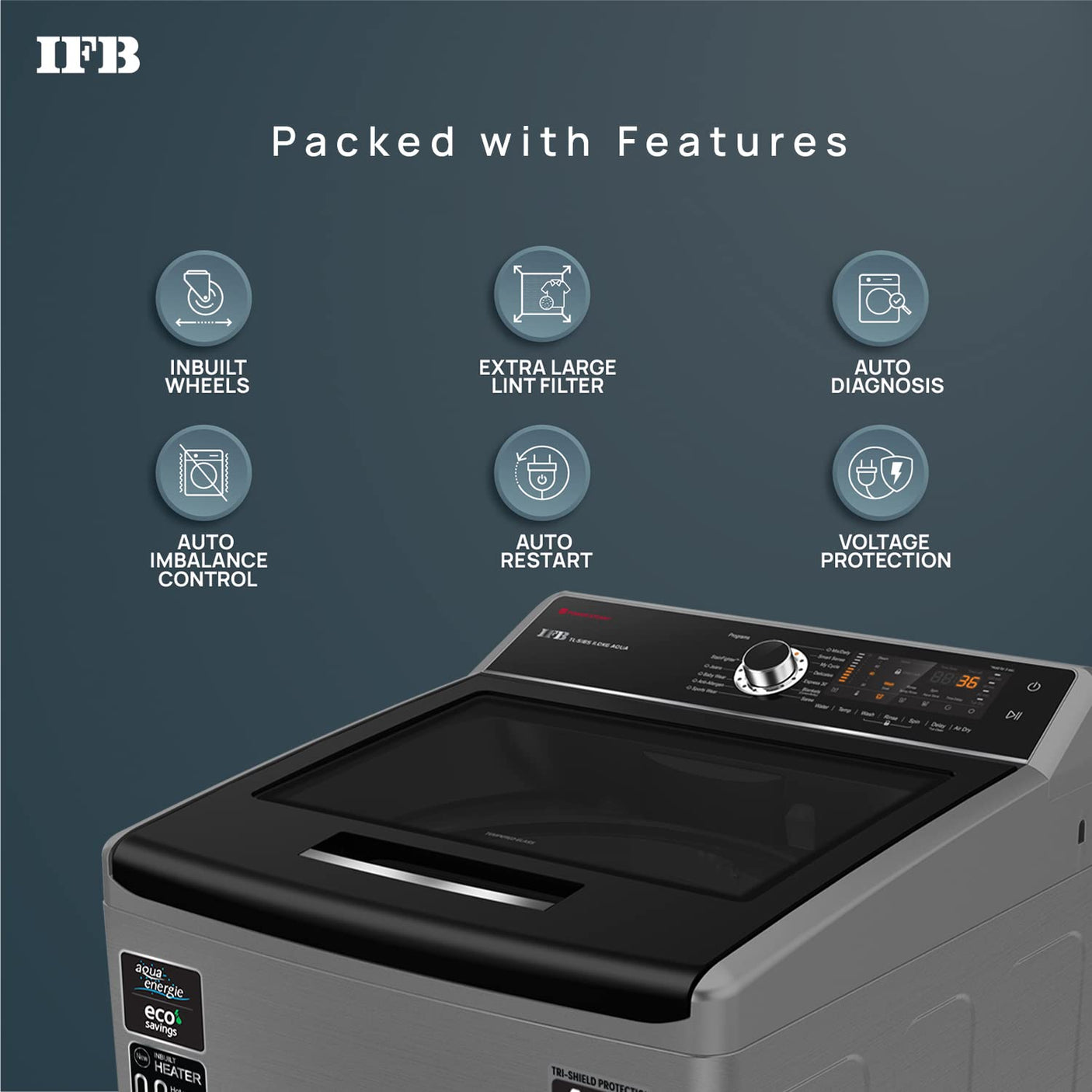 IFB 10.0 Kg 5 Star Top Load Washing Machine (TL10SIBS AQUA, Power Dual Steam, Inbuilt Heater)