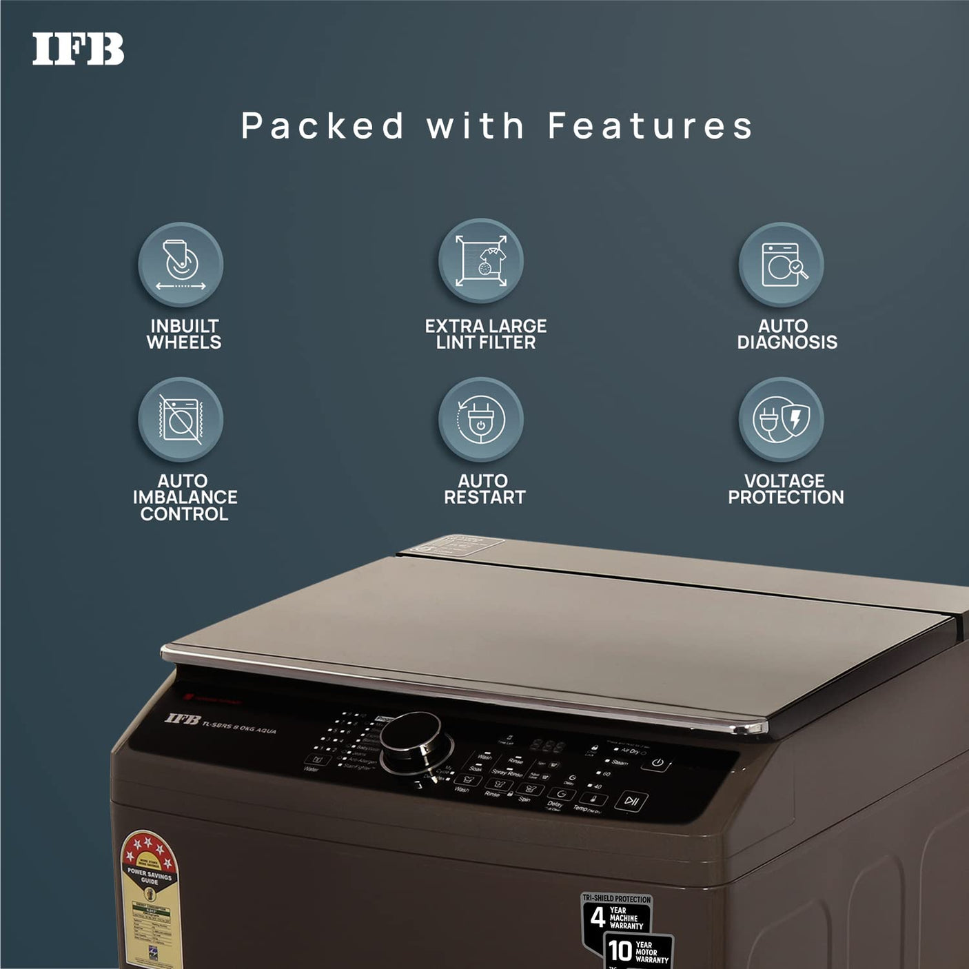 IFB 8.0 Kg Fully-Automatic Top Loading Washing Machine (TL80SBRS Aqua, Brown)