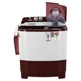 LG 8Kg Semi Automatic Top Load Washing Machine, Roller Jet Pulsator + Soak, Burgundy (P8035SRAZA)