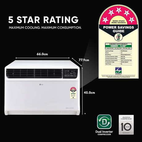 HVAC Excellence: LG 1.5 Ton Window AC, 5-Star, Dual Inverter, White