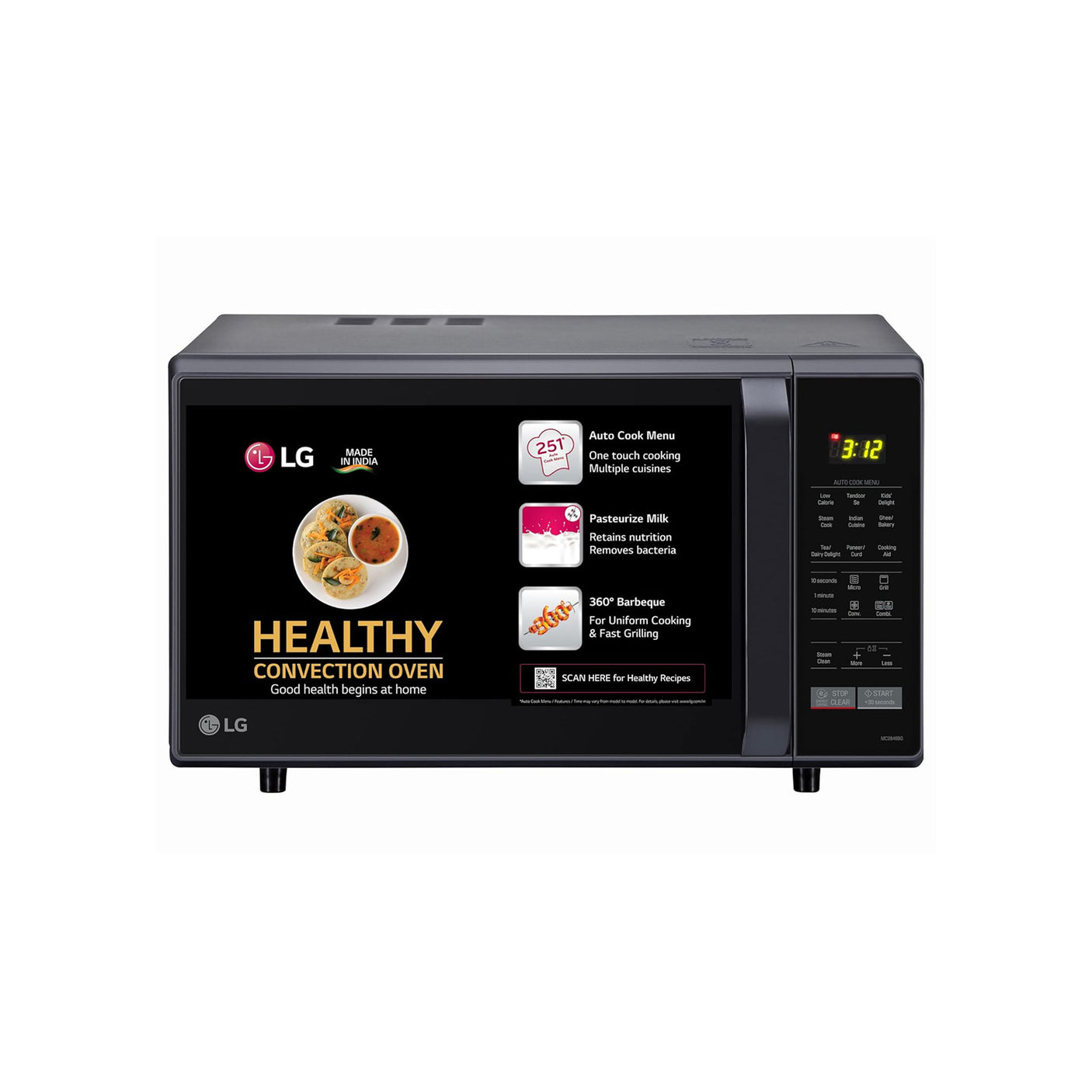 LG 28 L Convection Microwave Oven Black  MW MC2846BG