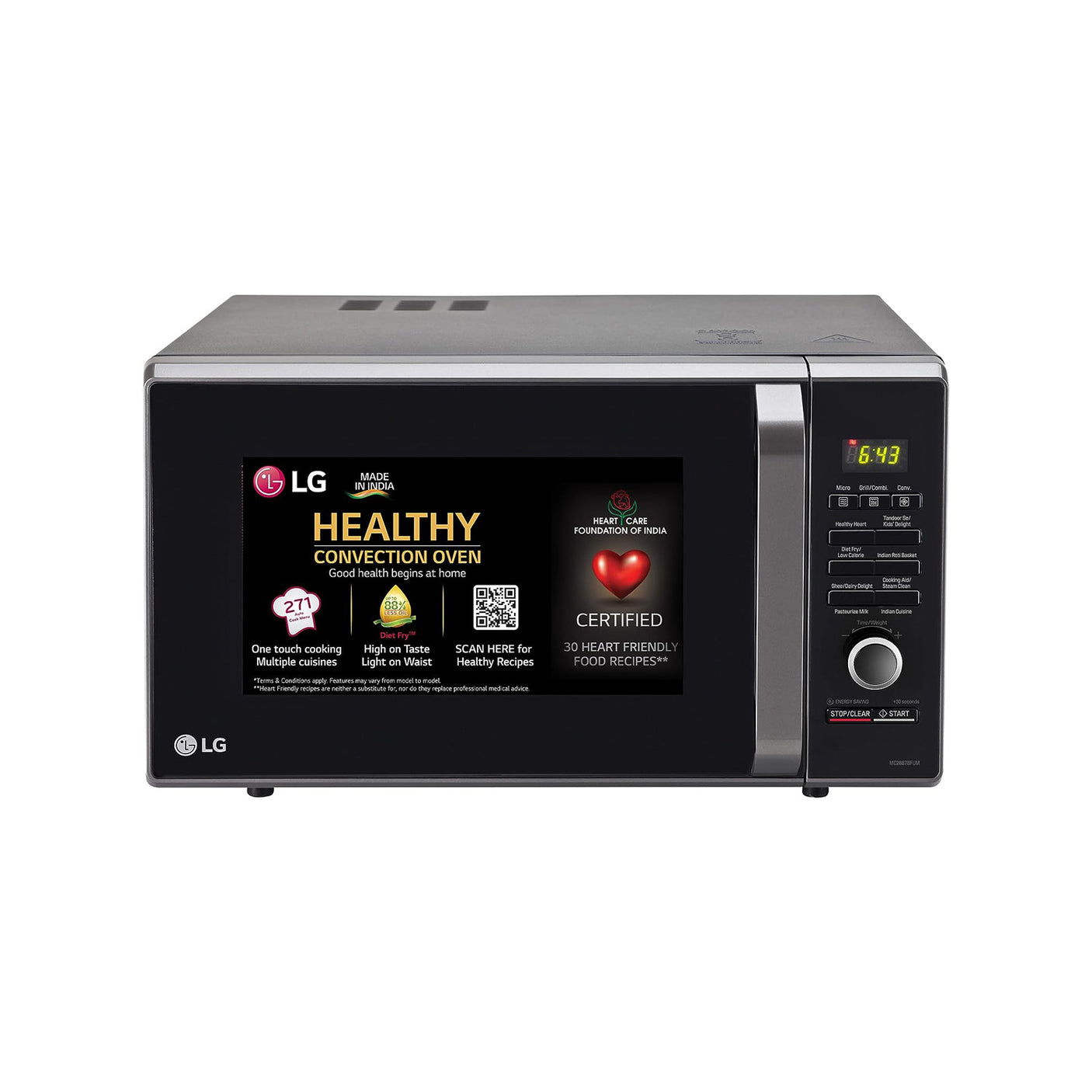 LG 28 L Convection Microwave Oven (MC2887BFUM) Black