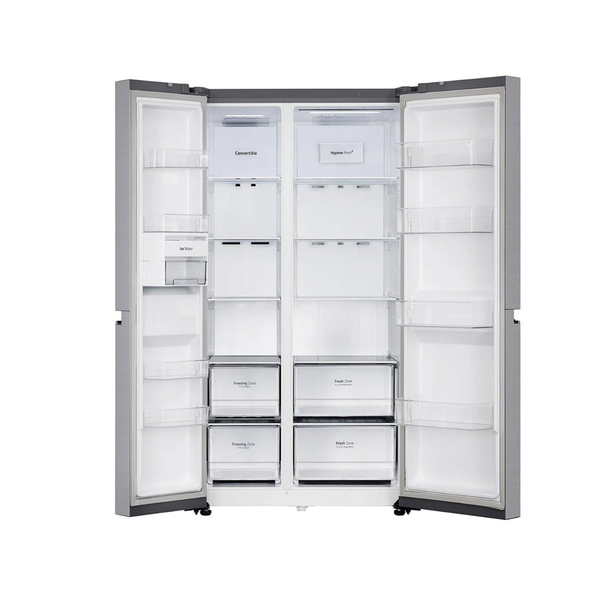 Best Side-by-Side Refrigerator: LG 650L - Convertible, Shiny Steel