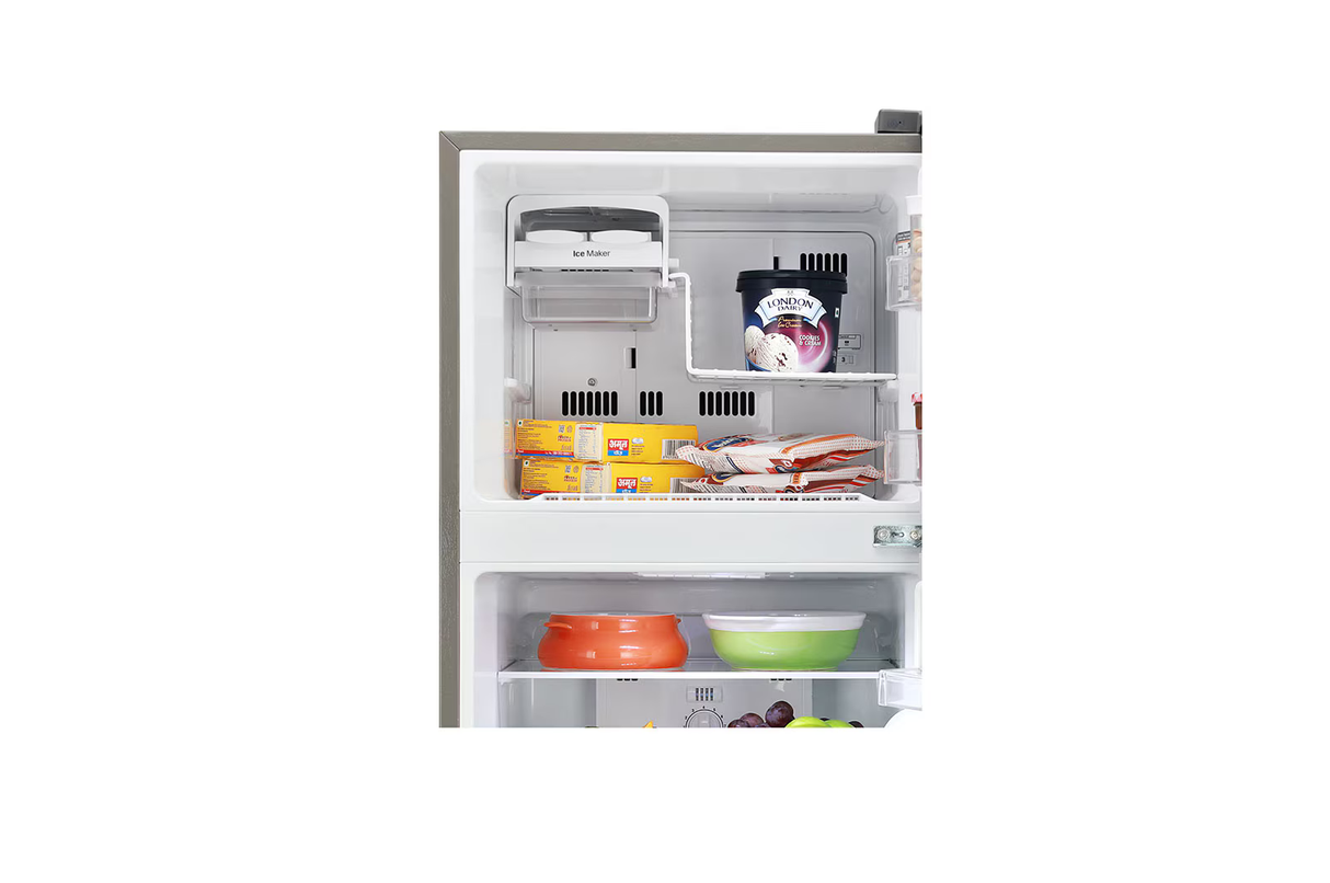 LG 260 L with Inverter Refrigerator Freezer on top, Dazzle Steel REF GL-N292BDSY