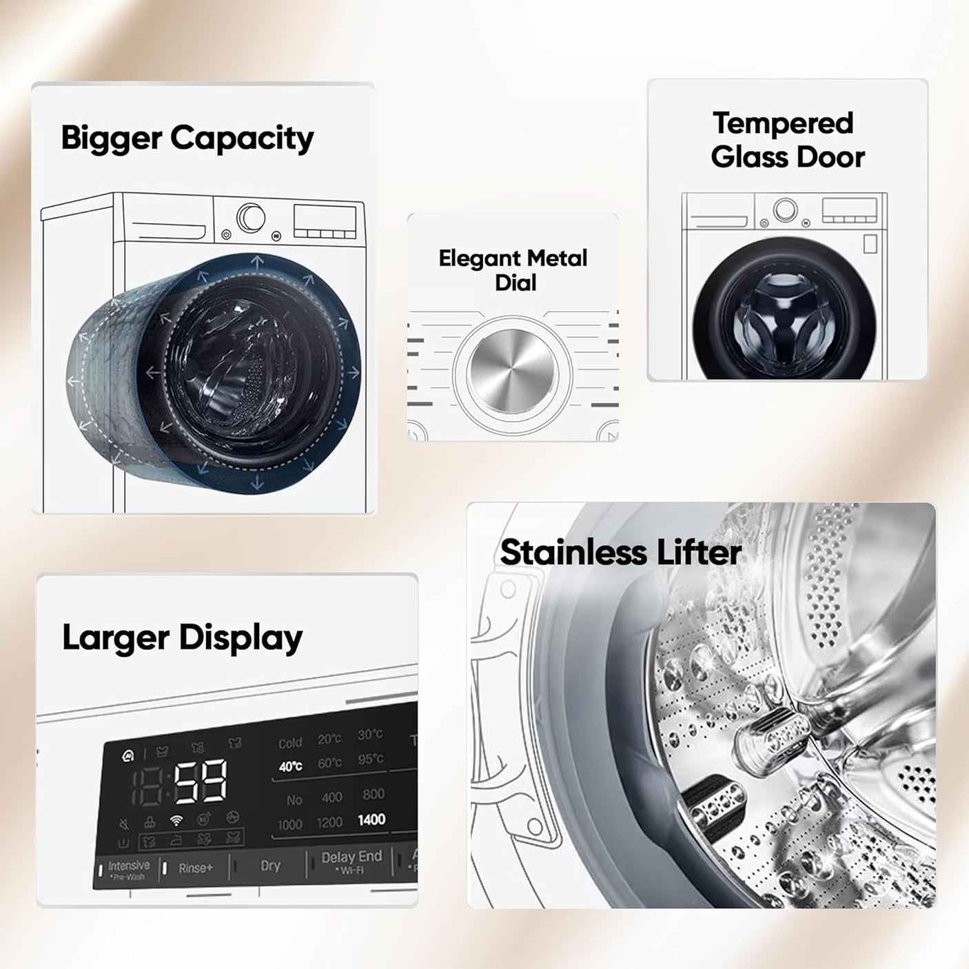 LG 11/7kg Washer Dryer, AI Direct Drive™, Black VCM WM FHD1107STB