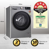 LG 10kg Front Load Fully Auto Washer (Platinum Silver) WM FHP1410Z7P