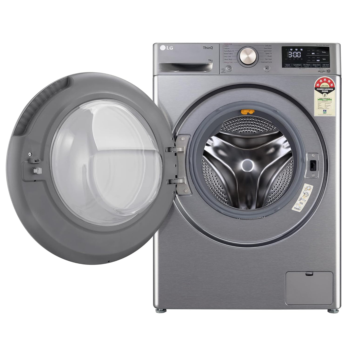 LG 11kg Front Load Washer, AI Direct Drive™, Platinum Silver WM FHP1411Z9P