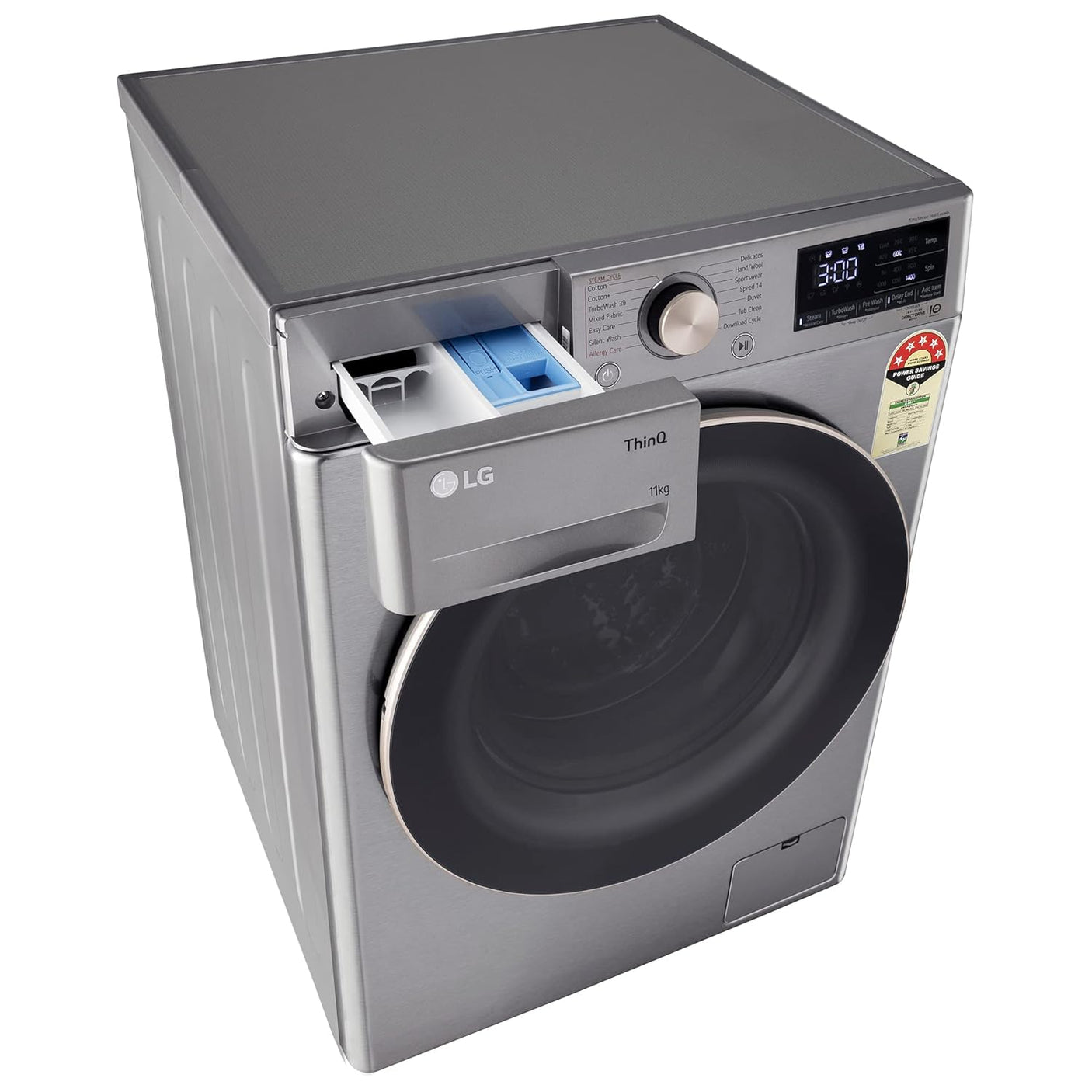 LG 11kg Front Load Washer, AI Direct Drive™, Platinum Silver WM FHP1411Z9P