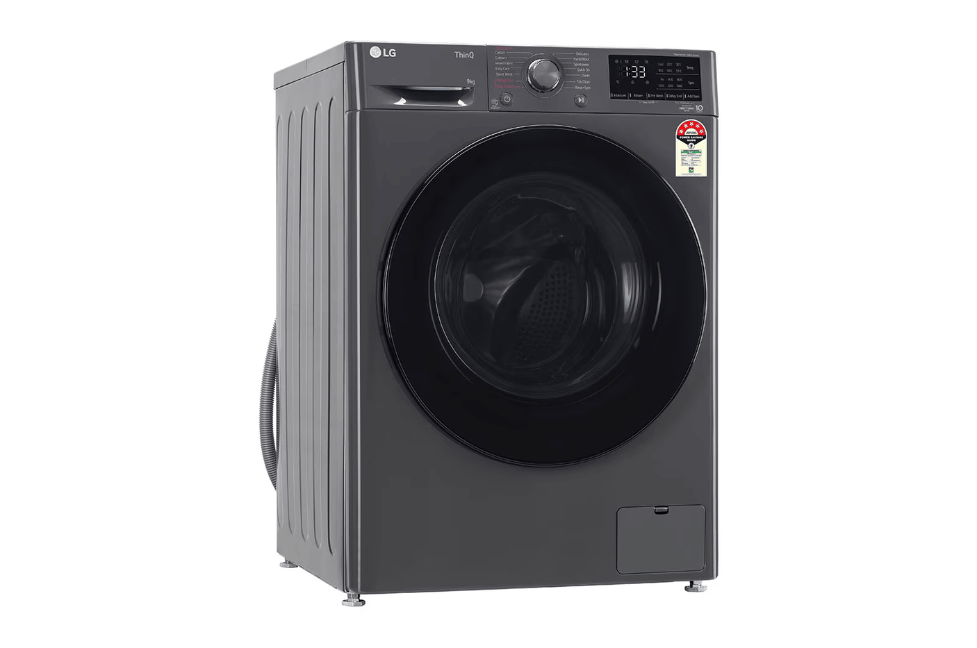 LG 9kg 5-Star Front Load Washer (Middle Black, ThinQ Wi-Fi) WM FHV1409Z4M