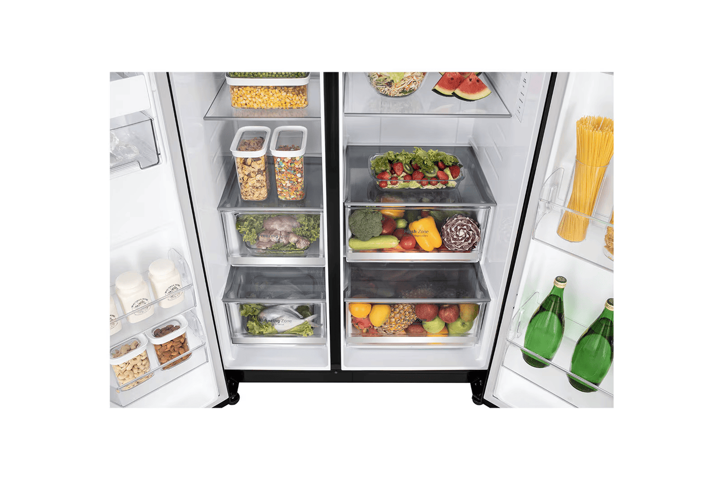 LG 650L Convertible Side-by-Side Refrigerator (Black Mirror Glass) GL-B257DBM3