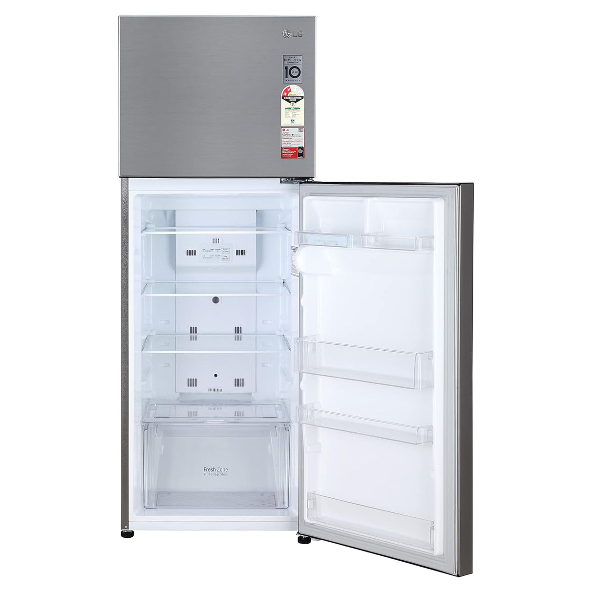 LG 288L 2-Star Convertible Double Door Refrigerator (Shiny Steel) REF GL-S322SPZY