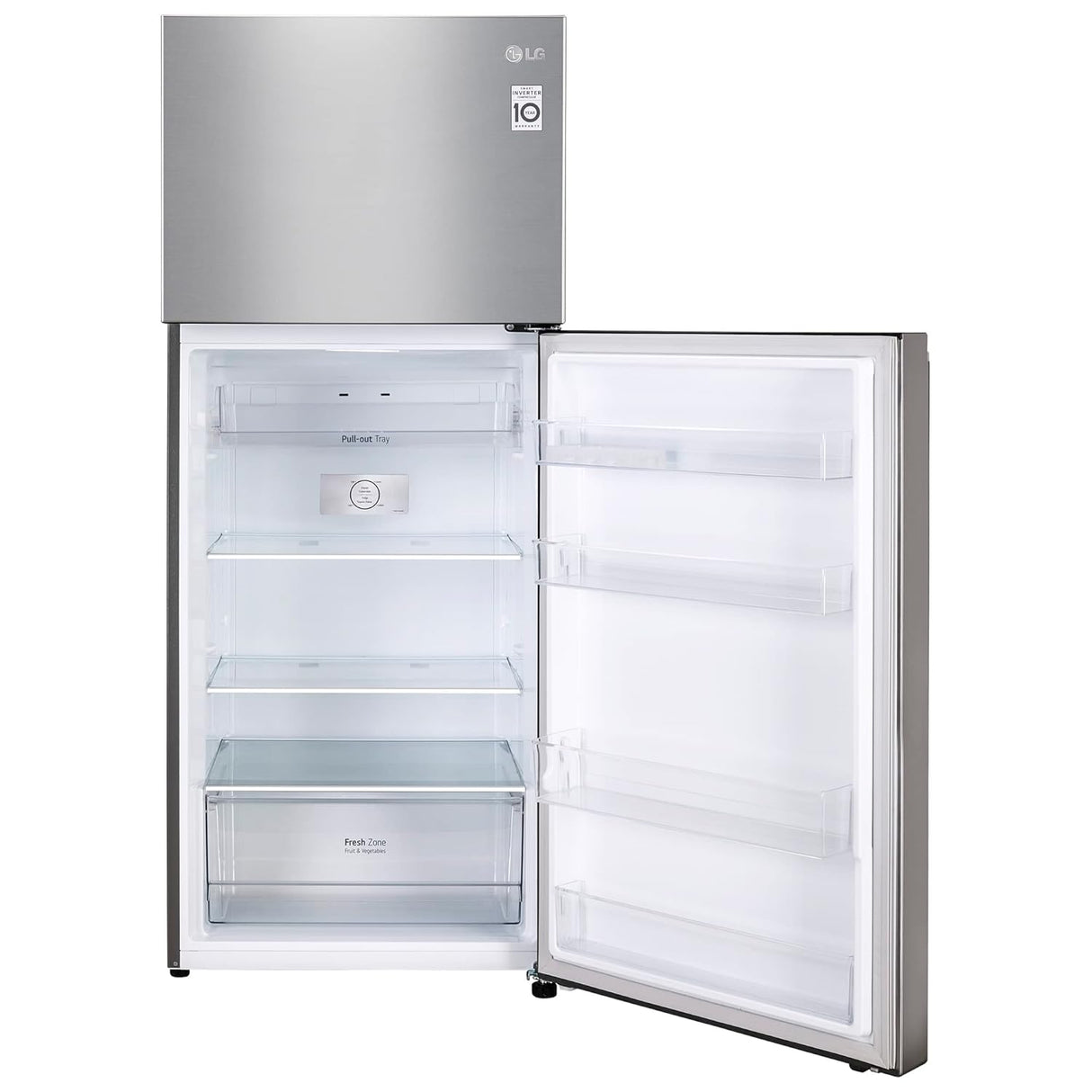 LG 398 L 2 Star Frost-Free Smart Inverter Double Door Refrigerator (GL-S422SPZY, Shiny Steel, Convertible with Express Freezing)