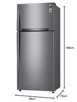 LG 506L 1-Star Double Door Refrigerator (Platinum Silver) REF GN-H702HLHM