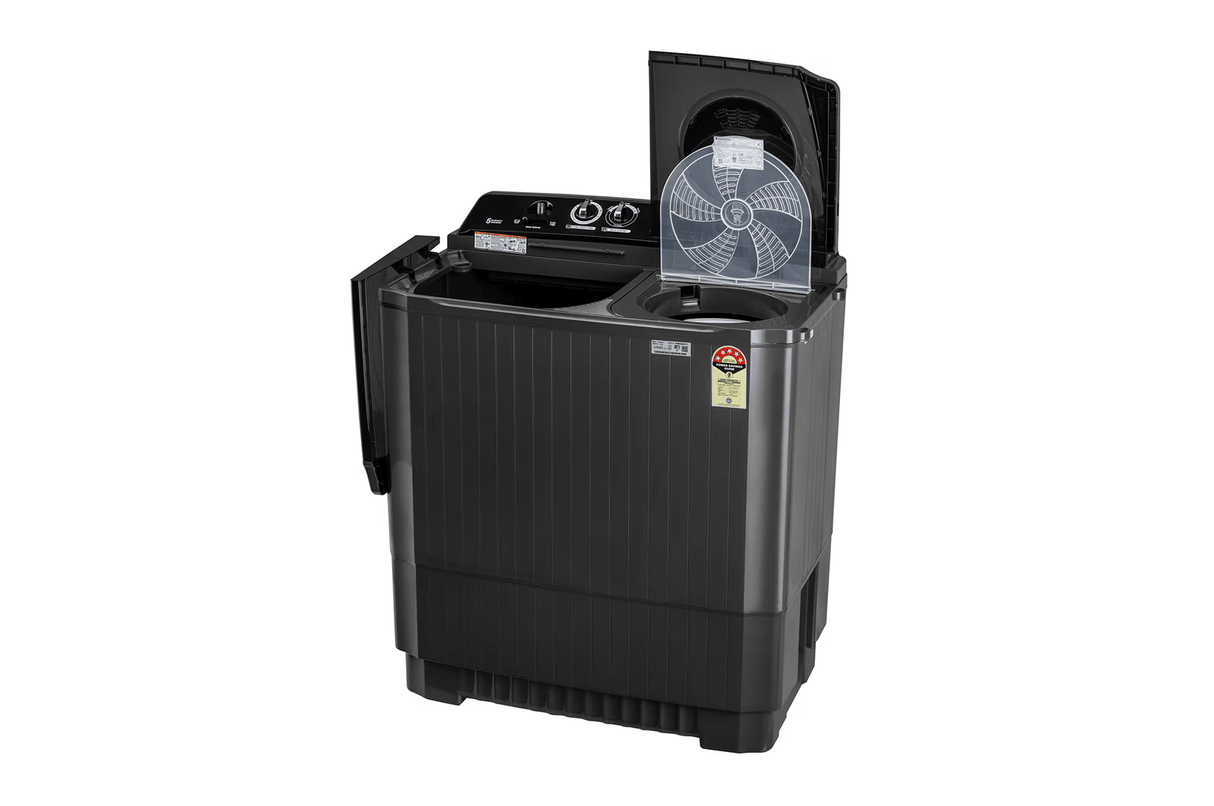 LG 11.5Kg Semi Automatic Top Load Washing Machine, Roller Jet Pulsator + Soak, Full Black (P115ASLAZ)