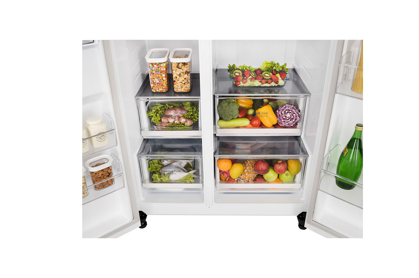 LG 650L Convertible Side-by-Side Refrigerator (Linen White) REF GL-B257DLW3