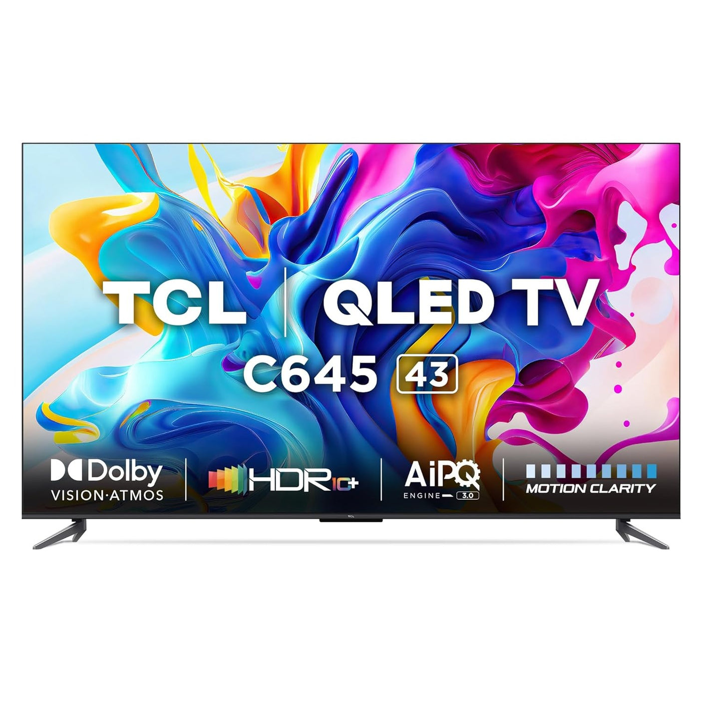 TCL 108 cm (43 inches) 4K Ultra HD Smart QLED Google TV 43C645 (Black)