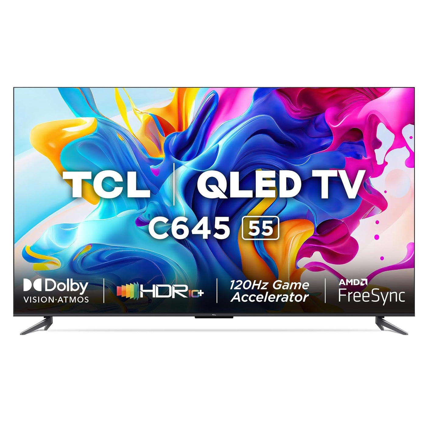 TCL 139 cm (55 inches) 4KUltra HD Smart QLED Google TV 55C645 (Black)