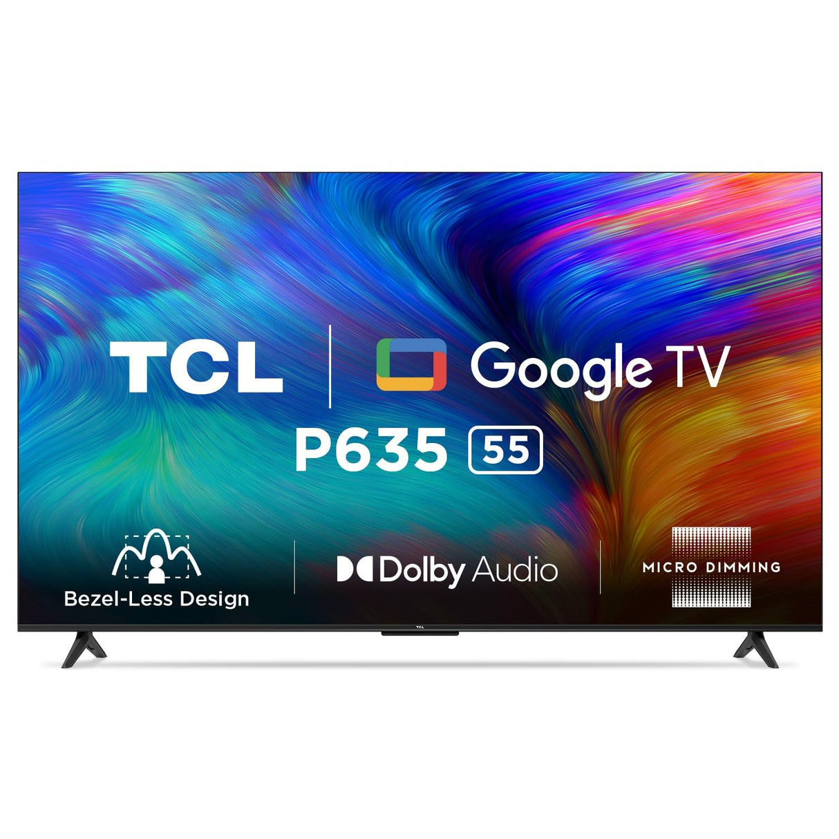 TCL 138.7 cm (55 inches) Bezel-Less Series 4K Ultra HD Smart LED Google TV 55P635 (Black)