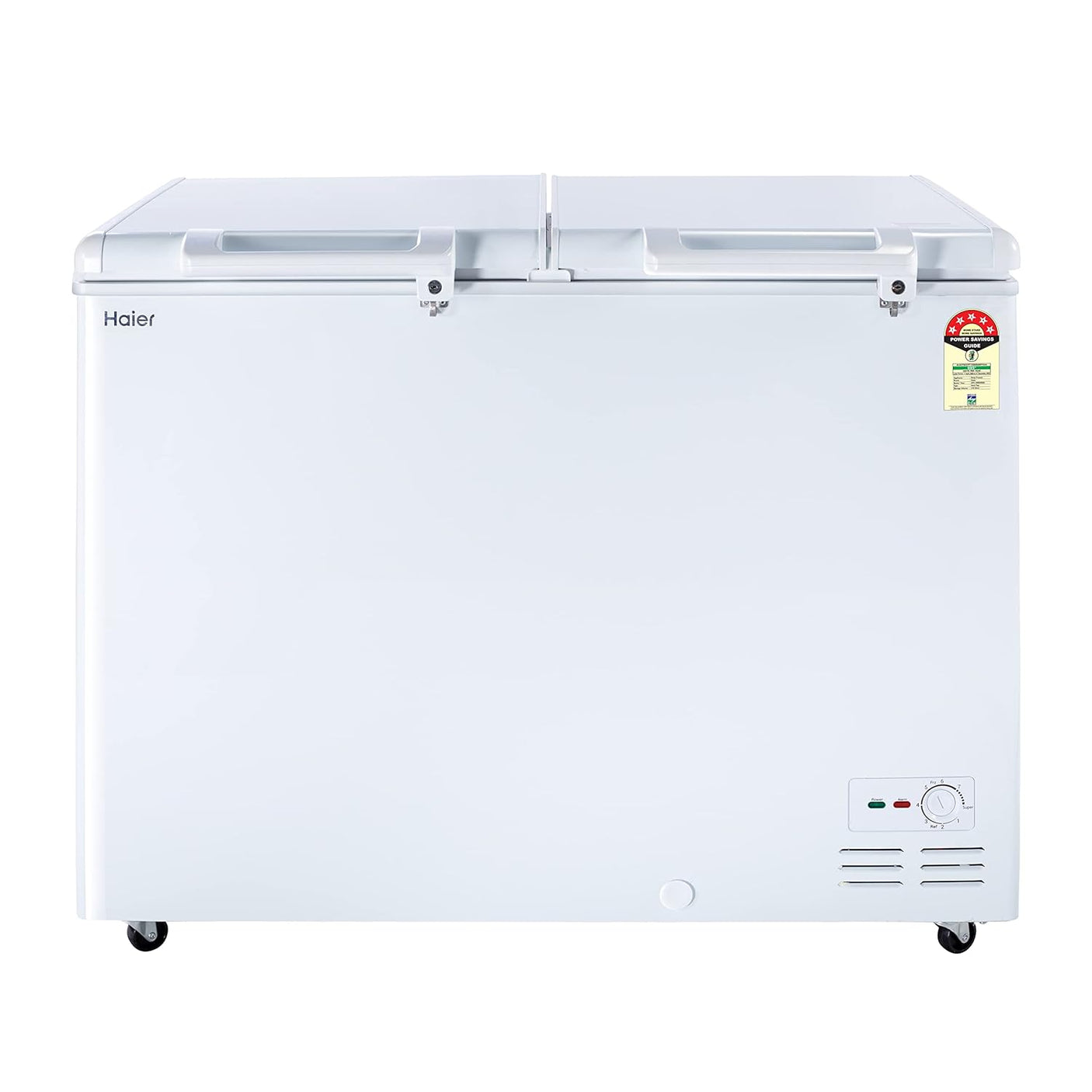 Haier 310 Ltr-5 STAR Rating, Double Door Convertible Deep Freezer with 5 Side Cooling (White, HFC-320DM5)