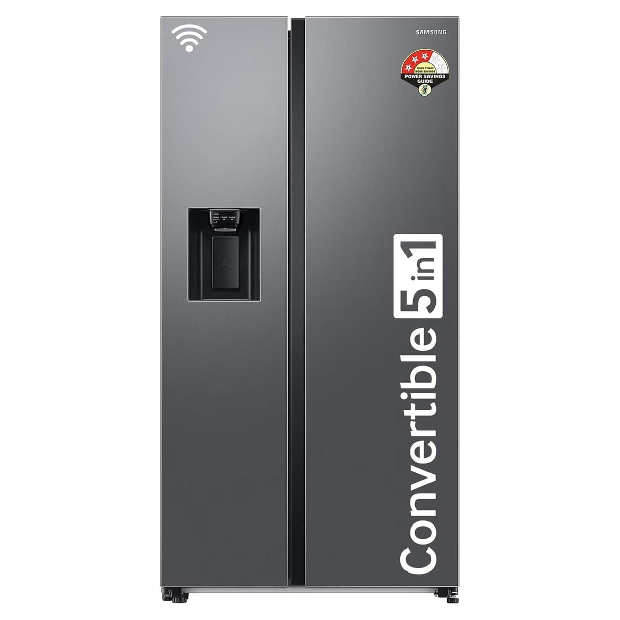 Samsung 633 L, 3 Star, Frost Free, Convertible 5-in-1 Digital Inverter, Side By Side WiFi Embedded Refrigerator (RS78CG8543S9HL, Silver, Refined Inox, 2023 Model)