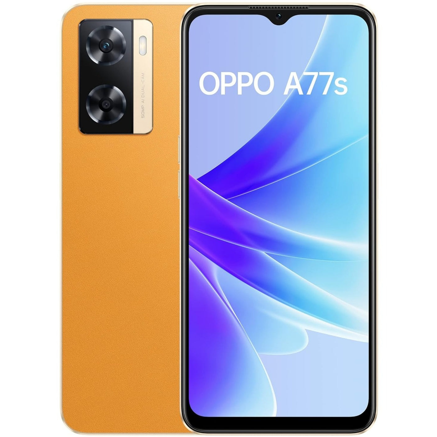 Oppo A77s: Sunset Orange, 8GB RAM, 128GB Storage - Stylish powerhouse.