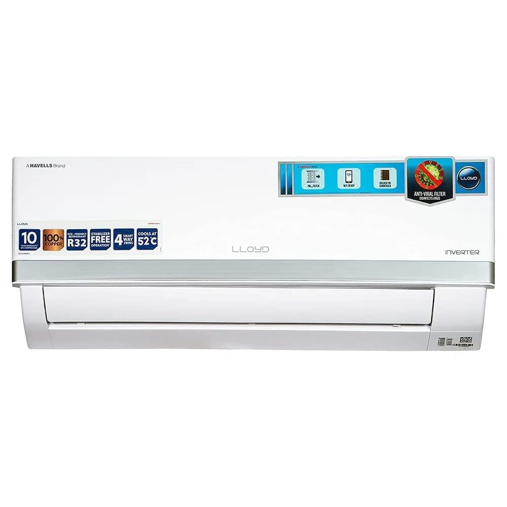 Lloyd 1.5 Ton 3 Star Inverter Split AC (5 in 1 Convertible, Copper, Anti-Viral + PM 2.5 Filter, White, GLS18I3KWSBV)