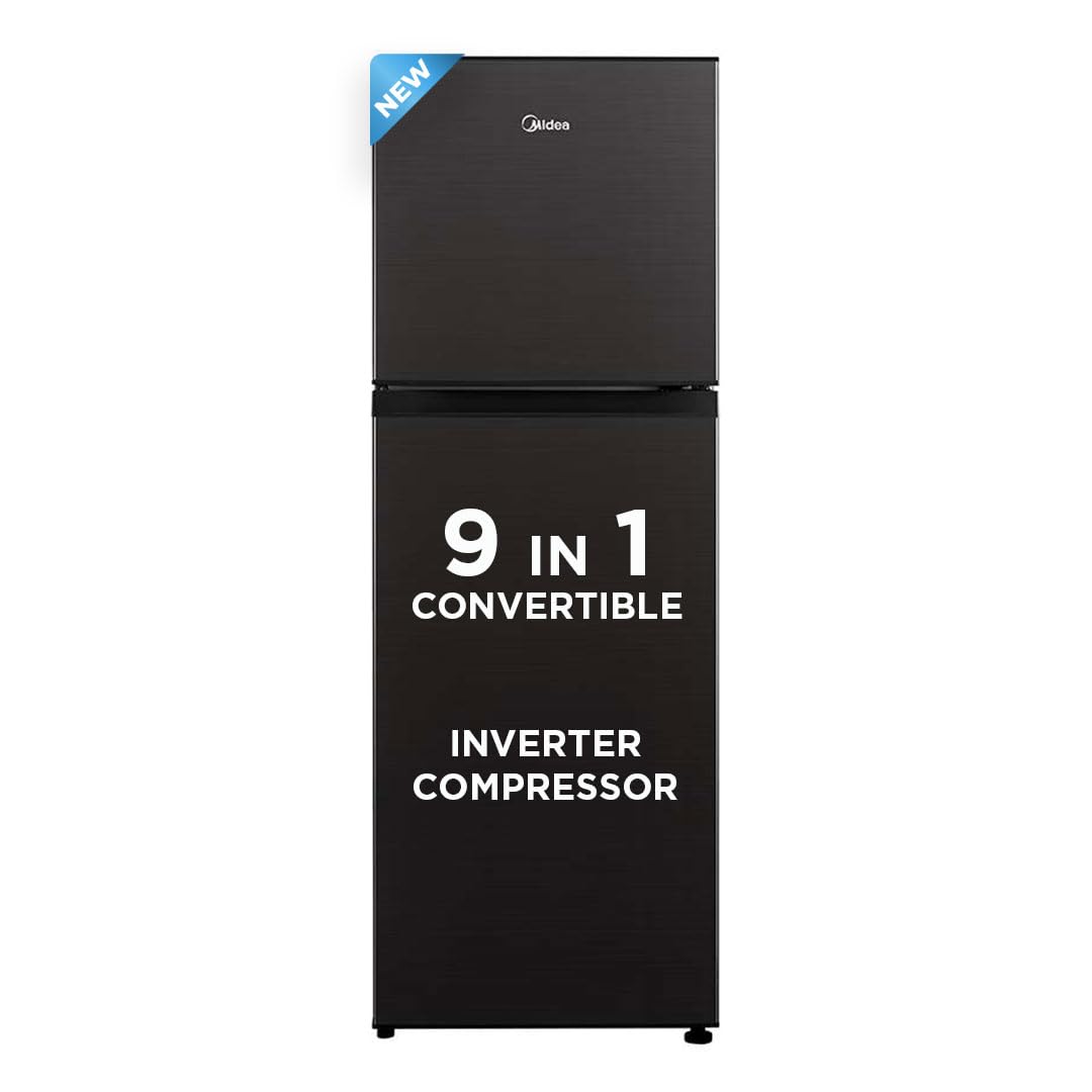 Midea 233 L 3 Star Frost Free Convertible, Double Door Refrigerator (MDRT359FGI28, Jazz Black)