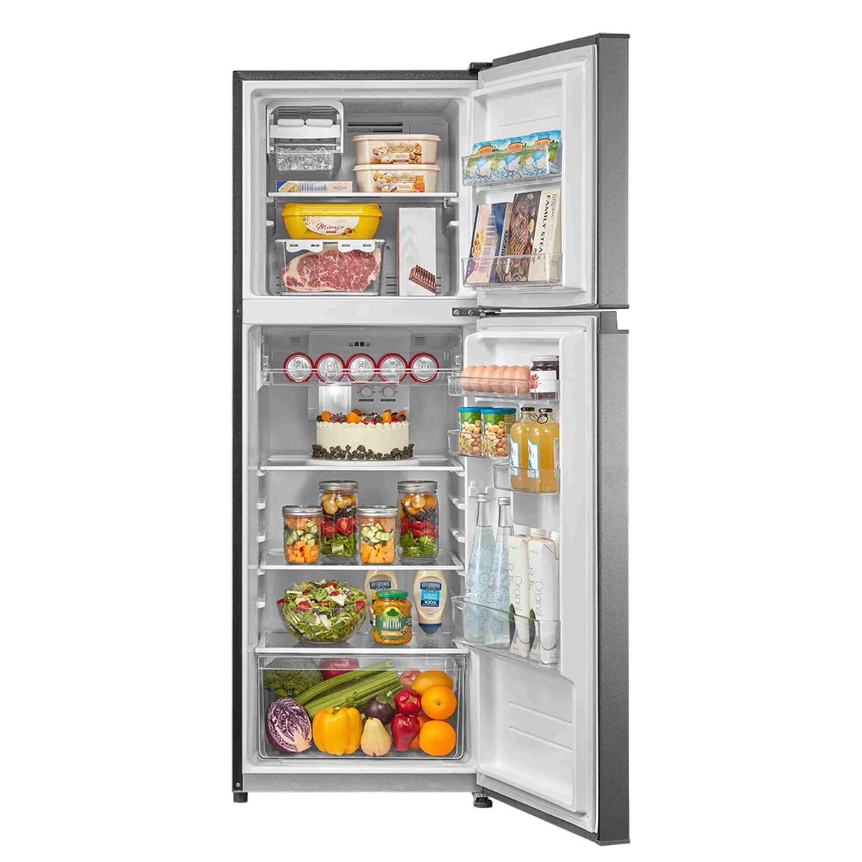 Midea 233 L 2 Star Frost Free Convertible, Real Inverter Double Door Refrigerator (MDRT359FGI50, Crystal Silver)