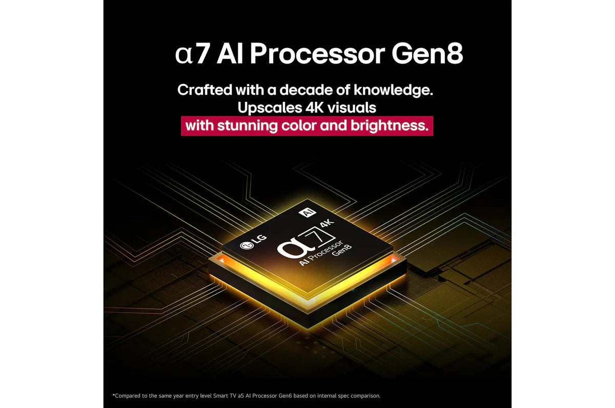 LG 43-Inch 4K UHD Smart LED TV (2025 Model) | α7 AI Processor Gen8 | Dolby Atmos | Filmmaker Mode | webOS 25,43UA82506LA