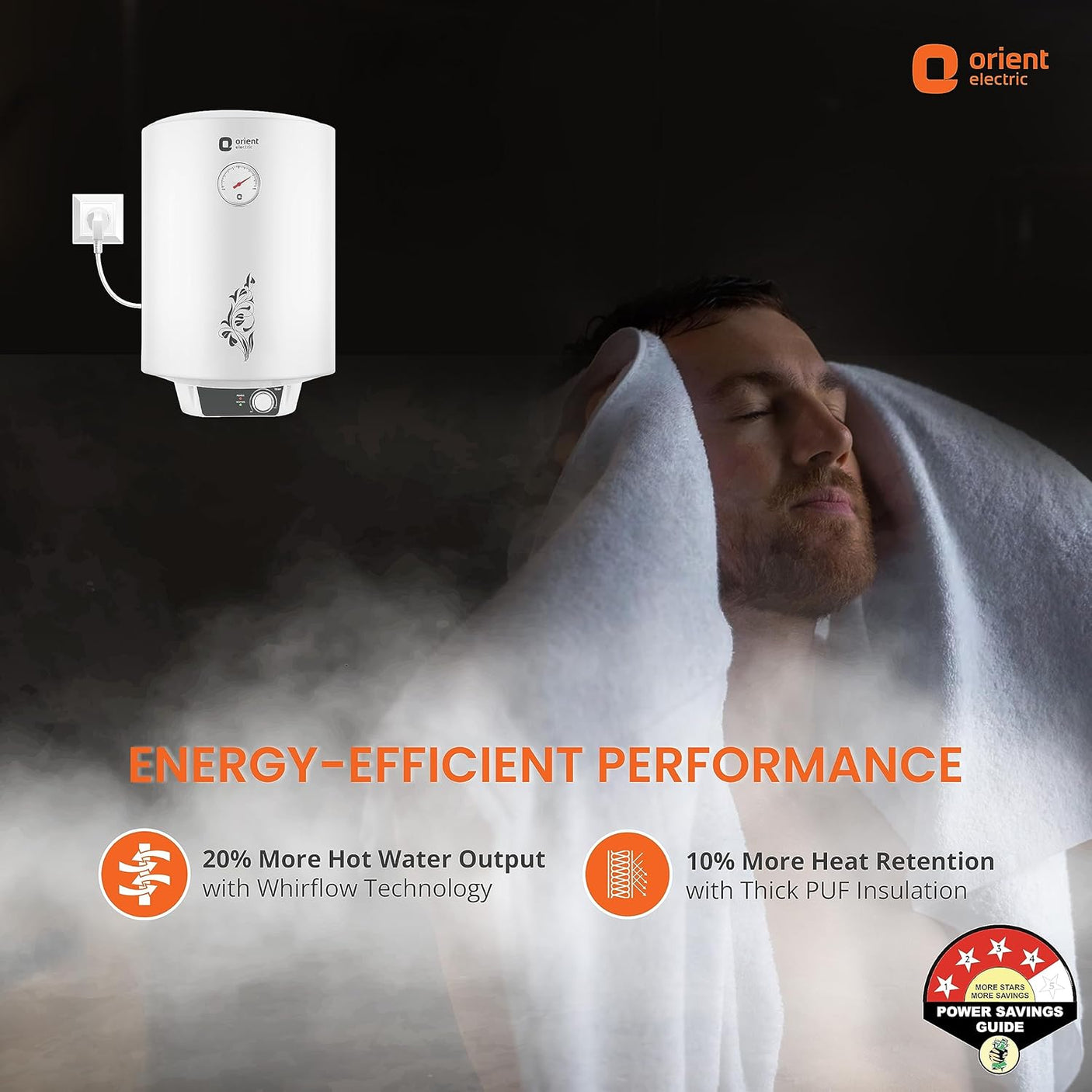 Orient Electric 15 L Storage Water Geyser (Urja+, White)
