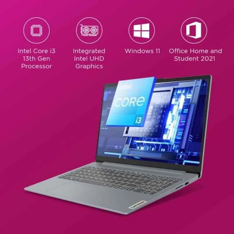 Lenovo IdeaPad Slim 3 Intel Core i3 13th Gen Windows 11 Home Laptop, 82X700G3IN ( Arctic Grey, 8GB-512GB )