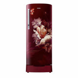 Samsung 183 L, 3 Star, Digital Inverter, Direct-Cool Single Door Refrigerator (RR20D1823RZ/HL, Midnight Blossom Red, Base Stand Drawer)