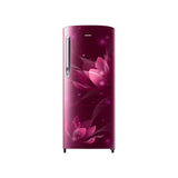 Samsung 184L Single Door Fridge: Blooming Saffron Red, the best in style and efficiency.