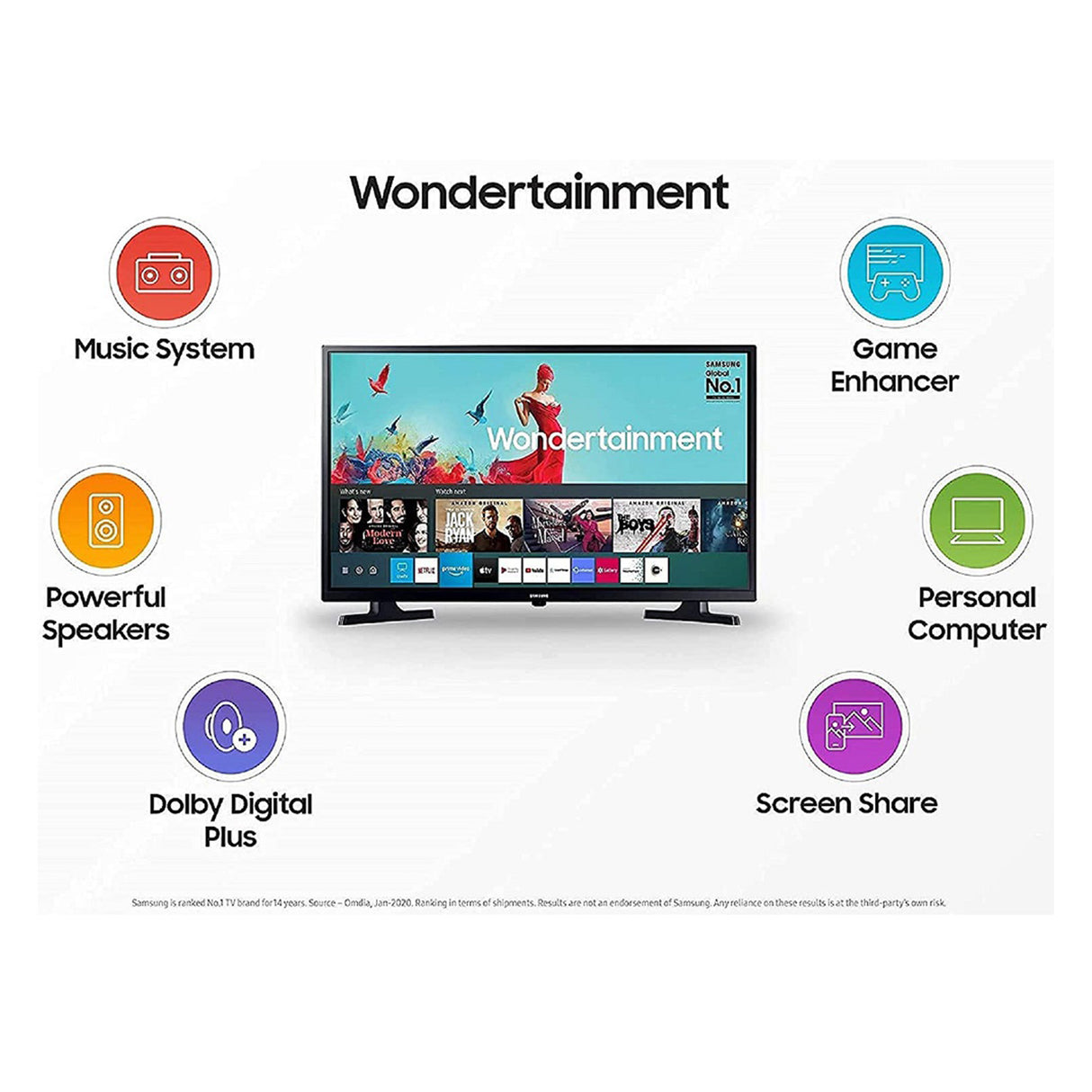 Immerse in smart entertainment with Samsung's 32" HD Tizen TV.