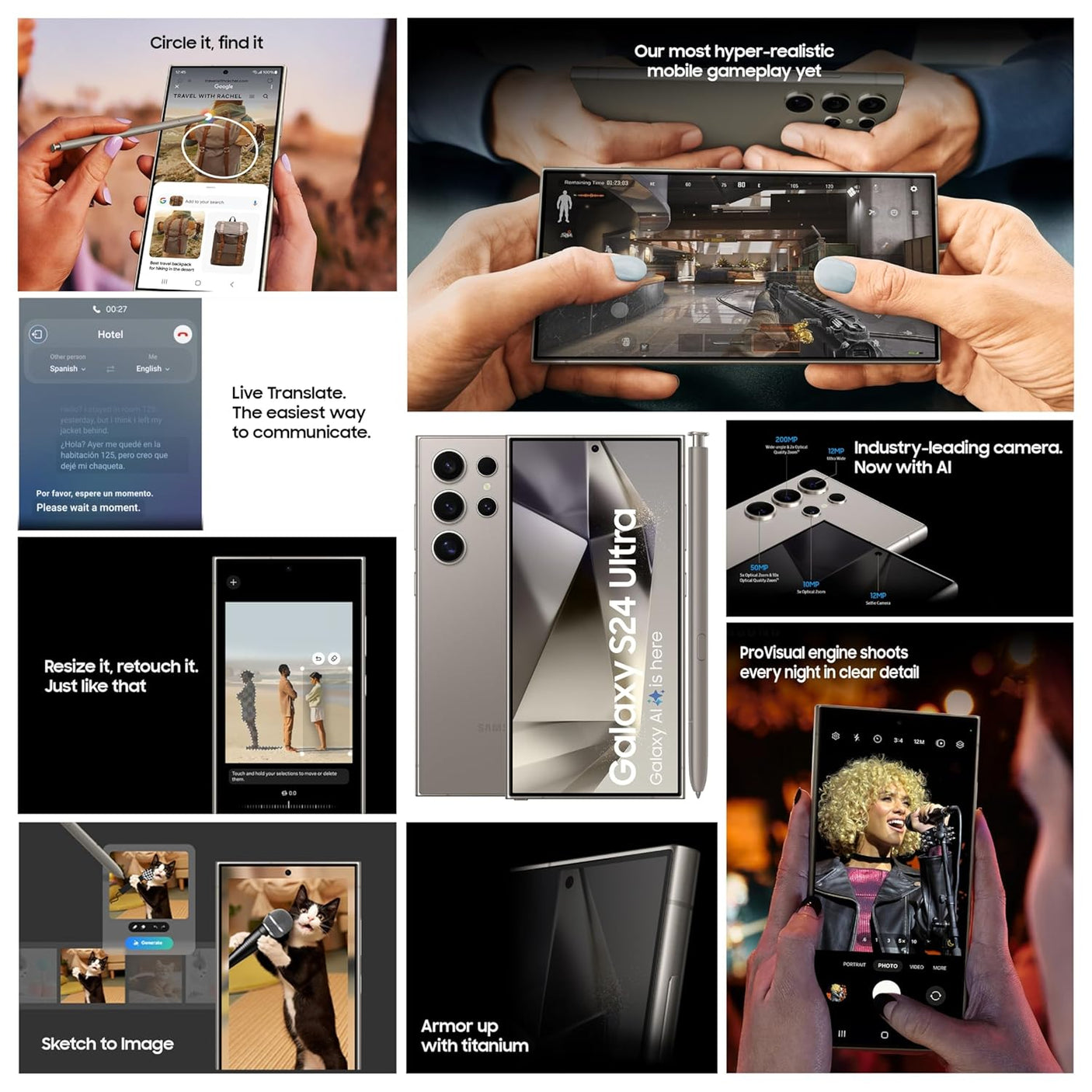 Samsung Galaxy S24 Ultra 5G (Titanium Black, 12GB, 256GB Storage) (SAM GLXY S24 ULTRA SM-S928B (T.BLK) 12/256G)