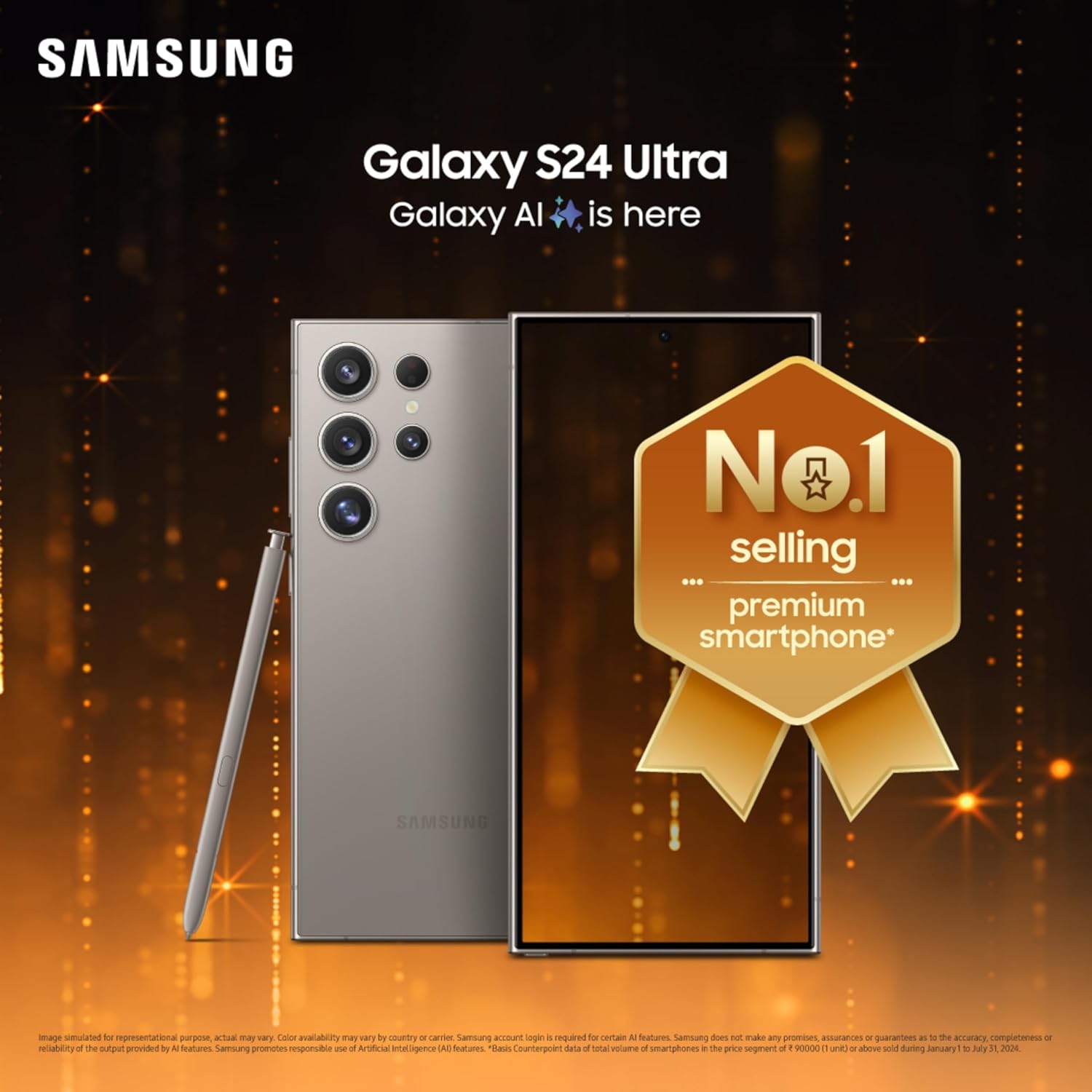 Samsung Galaxy S24 Ultra 5G (Titanium Gray, 12GB, 512GB Storage