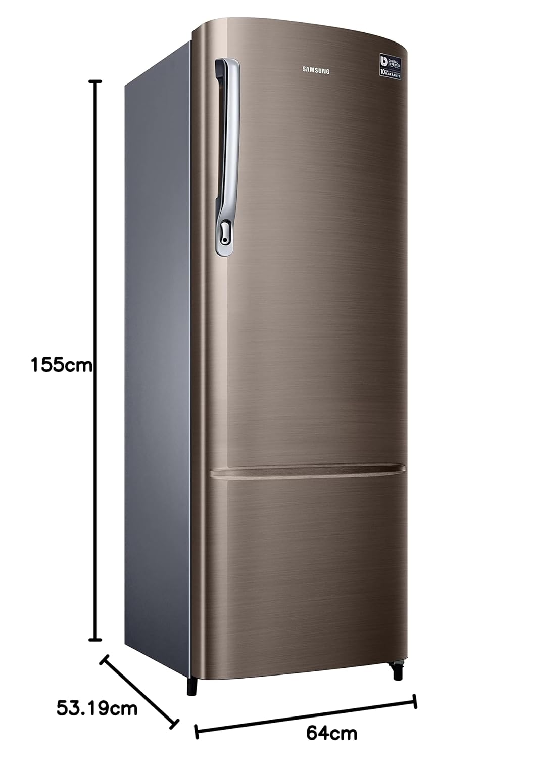 Samsung 246L 3 Star Inverter Direct-Cool Single Door Refrigerator Appliance (RR26C3733DX/HL,Luxe Brown)