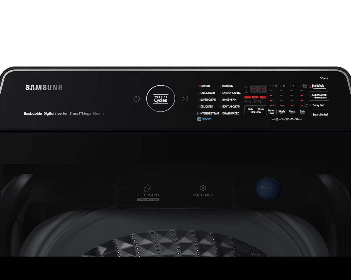 Samsung 11 kg 5 Star Inverter Top Load Washer (Black Caviar) (WA11CG5886BV)